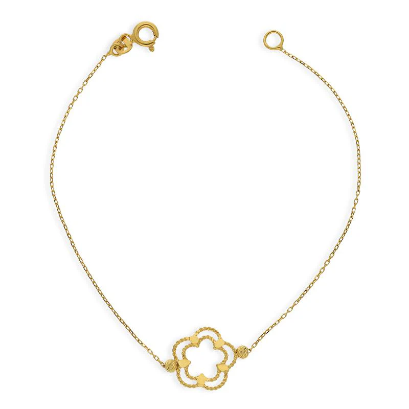 Gold Flower Shaped Bracelet 21KT - FKJBRL21K2423