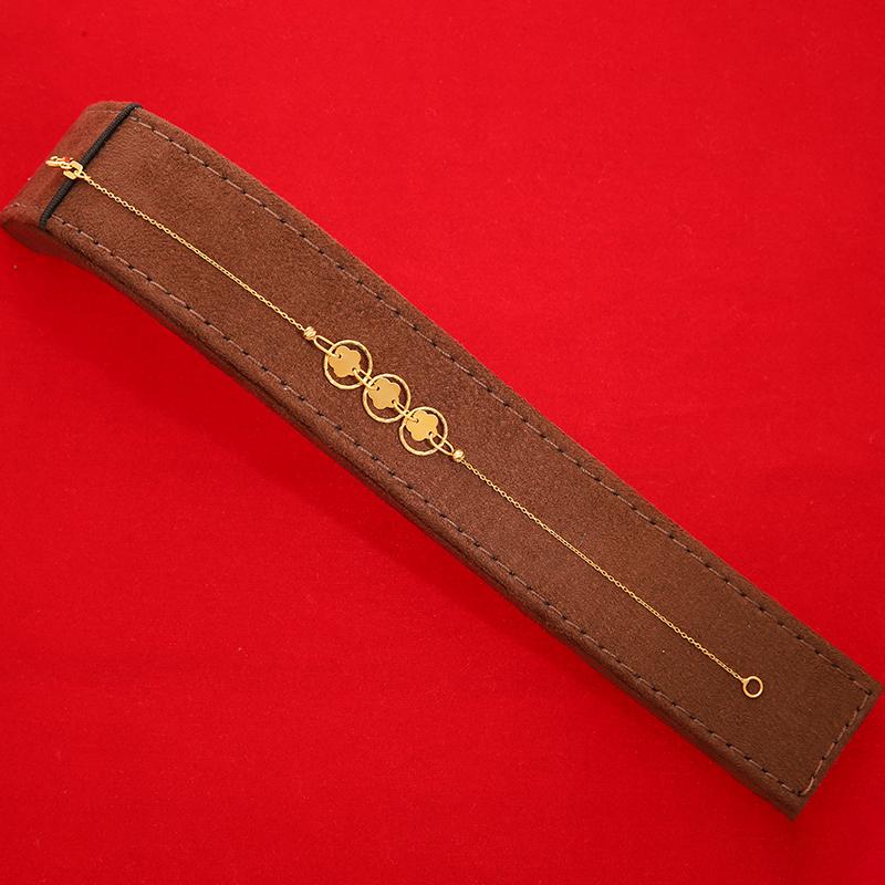 Gold Flower Shaped Bracelet 21KT - FKJBRL21K2424 - Image 4