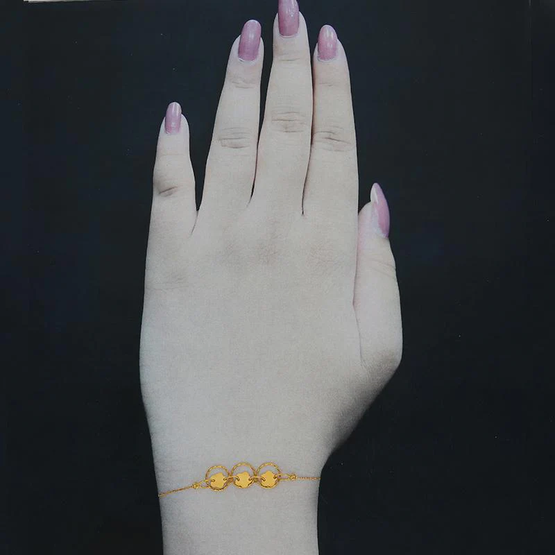 Gold Flower Shaped Bracelet 21KT - FKJBRL21K2424 - Image 5