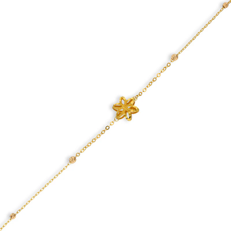 Gold Flower Shaped Bracelet 21KT - FKJBRL21KU6040 - Image 2