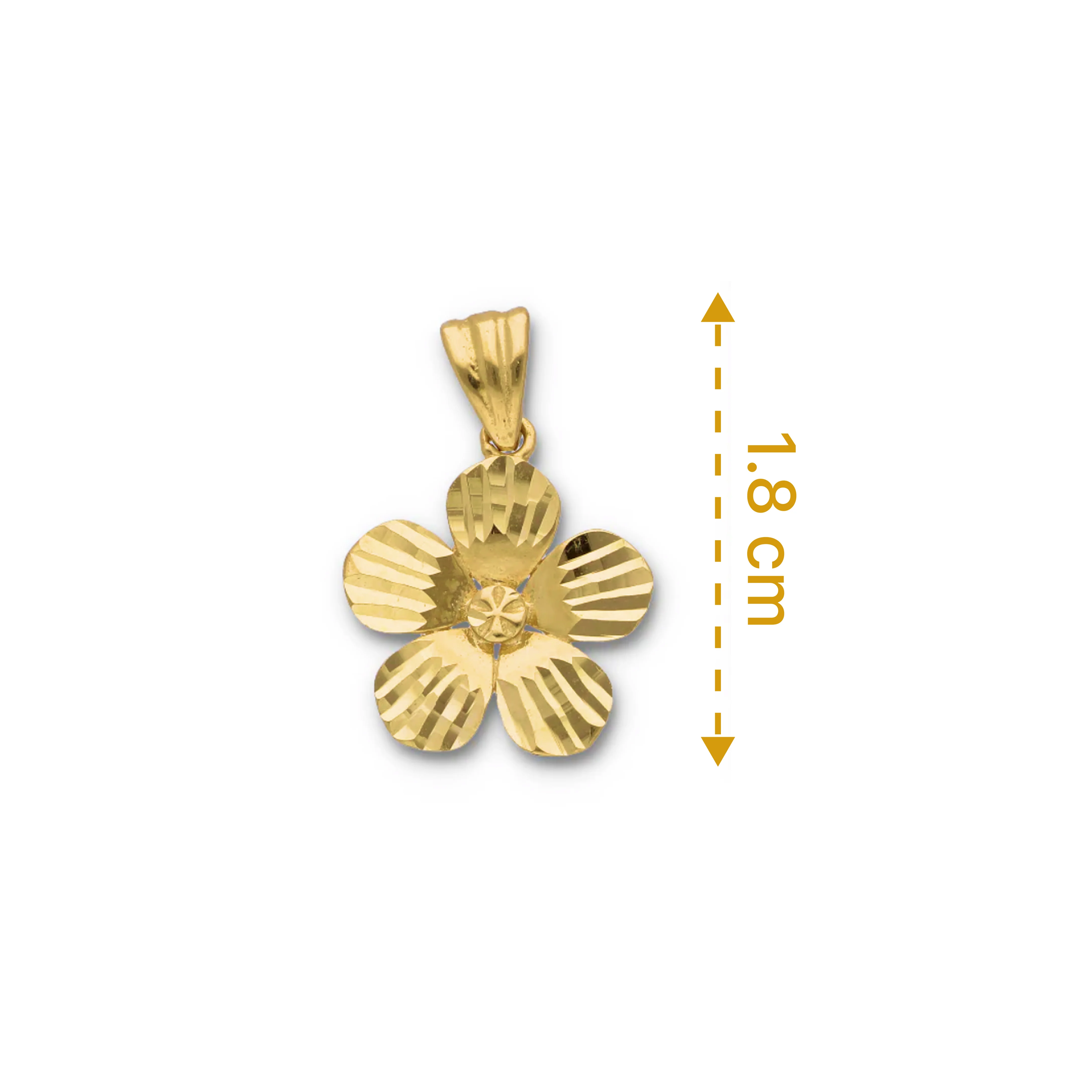 Gold Flower Shaped Pendant 18KT - FKJPND18KU6121