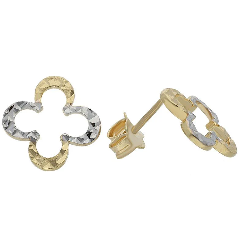 Gold Flower Shaped Pendant Set (Necklace and Earrings) 18KT - FKJNKLST18K2090 - Image 4