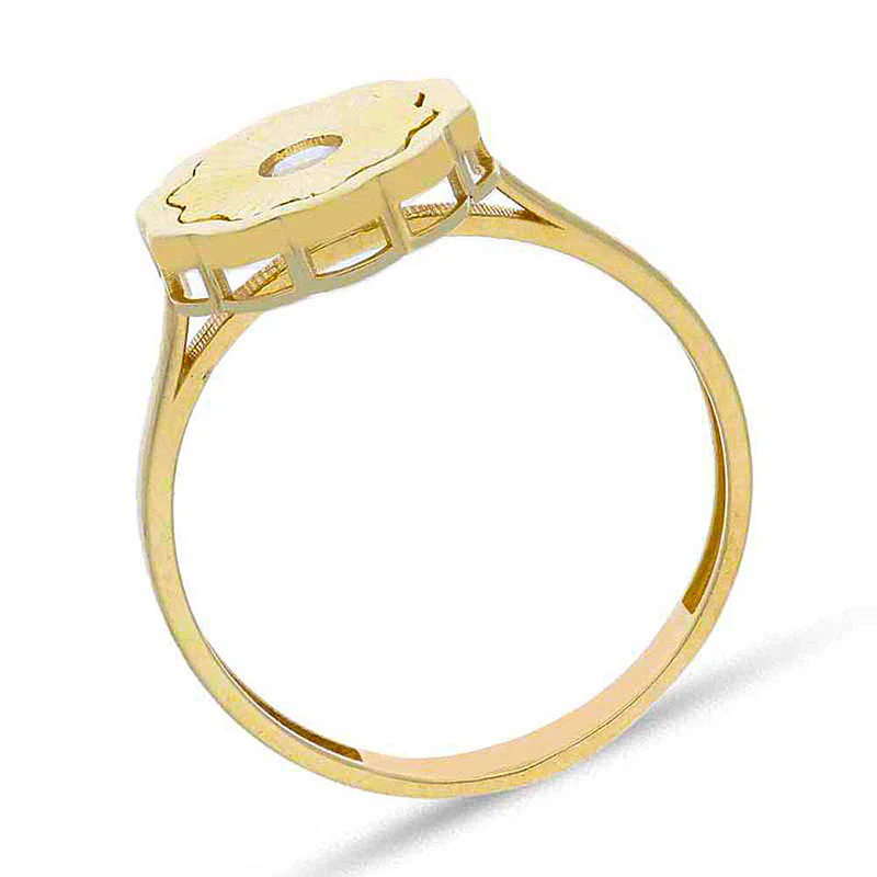 Gold Flower Shaped Ring 18KT - FKJRN18KU2083 - Image 3