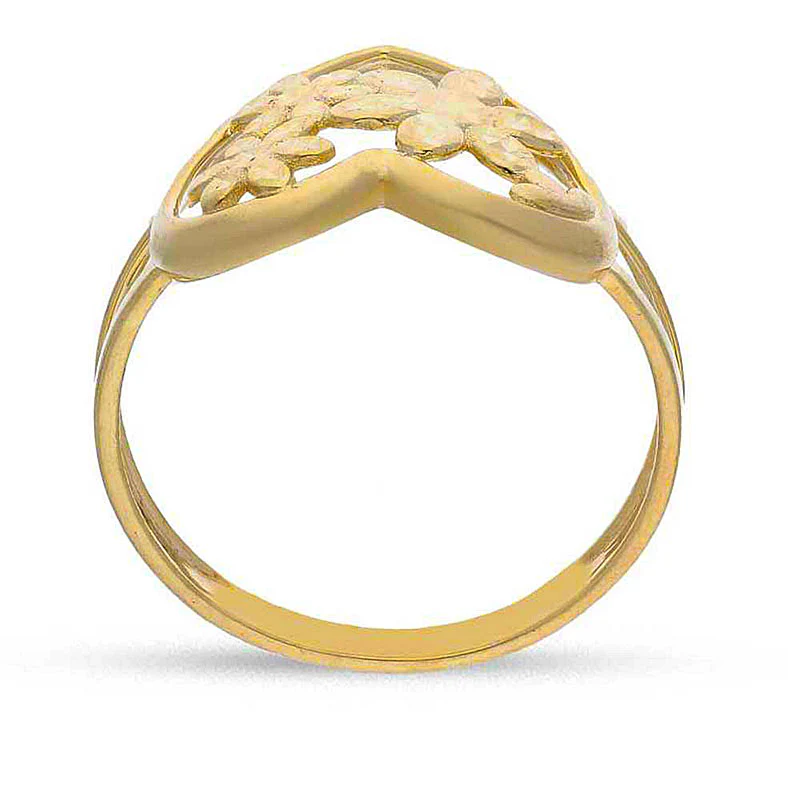 Gold Flowers In Heart Ring 18KT - FKJRN18KU2080 - Image 4