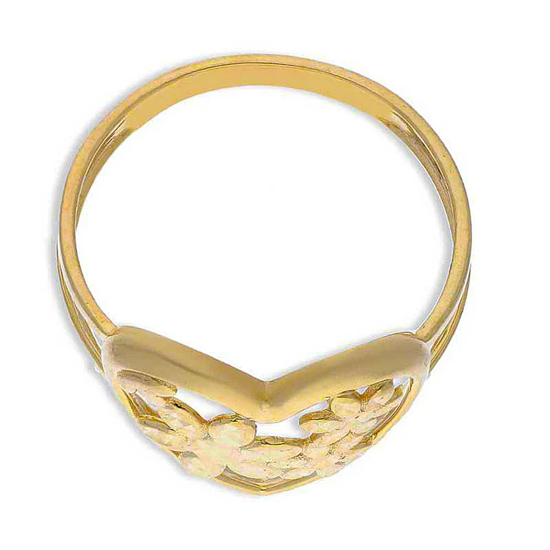 Gold Flowers In Heart Ring 18KT - FKJRN18KU2080 - Image 5