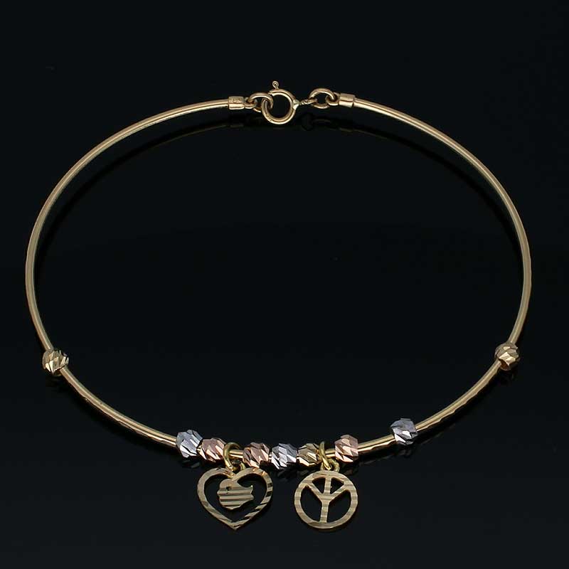 Gold Hanging Bangle in 18KT - FKJBNG18KU2009 - Image 2