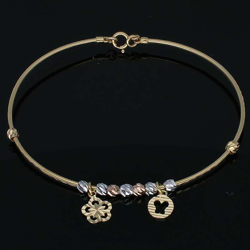 Gold Hanging Bangle in 18KT - FKJBNG18KU2012 - Image 2