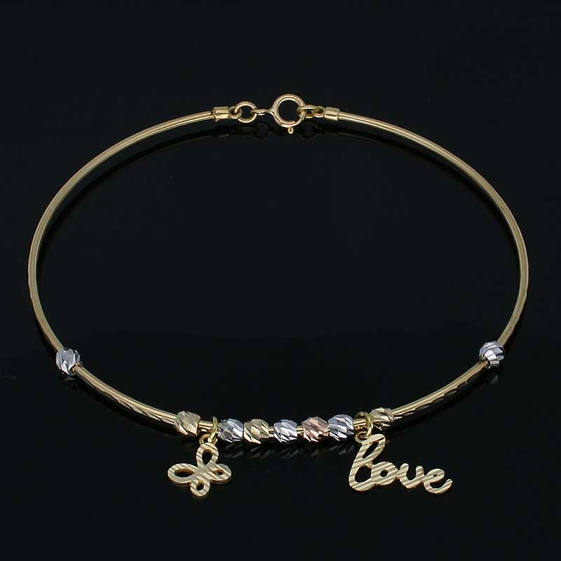 Gold Hanging Bangle in 18KT - FKJBNG18KU2015 - Image 2