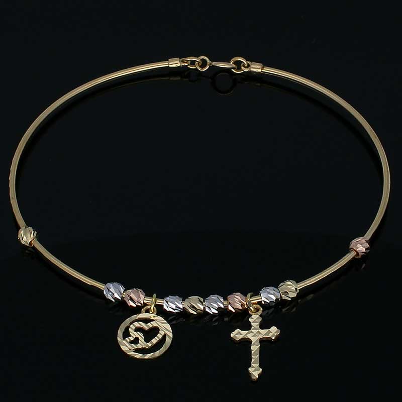 Gold Hanging Bangle in 18KT - FKJBNG18KU2017 - Image 2