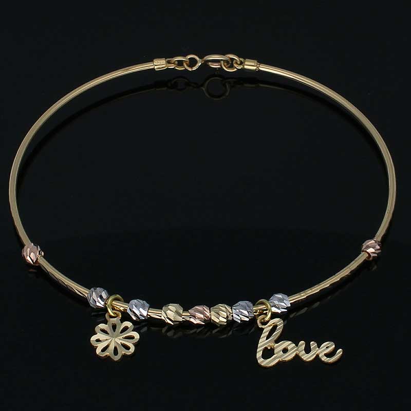 Gold Hanging Bangle in 18KT - FKJBNG18KU2019 - Image 2