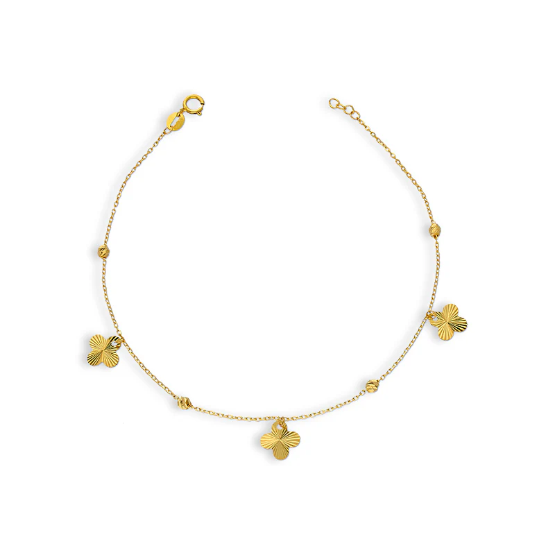 Gold Hanging Flowers Bracelet 21KT - FKJBRL21KU6059