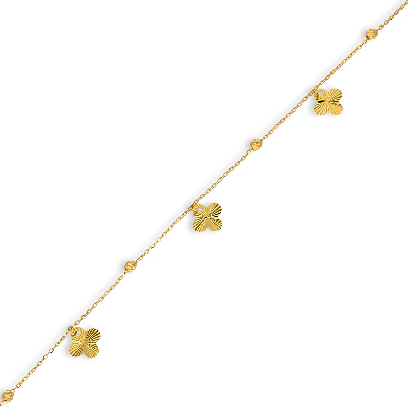 Gold Hanging Flowers Bracelet 21KT - FKJBRL21KU6059 - Image 2