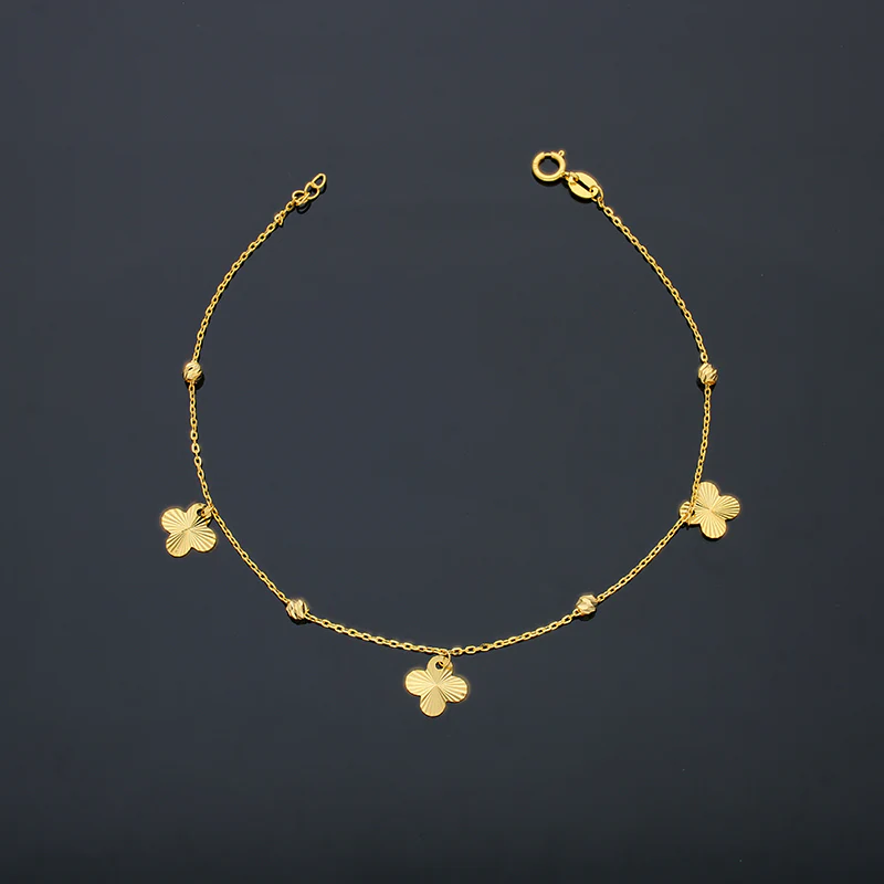 Gold Hanging Flowers Bracelet 21KT - FKJBRL21KU6059 - Image 3