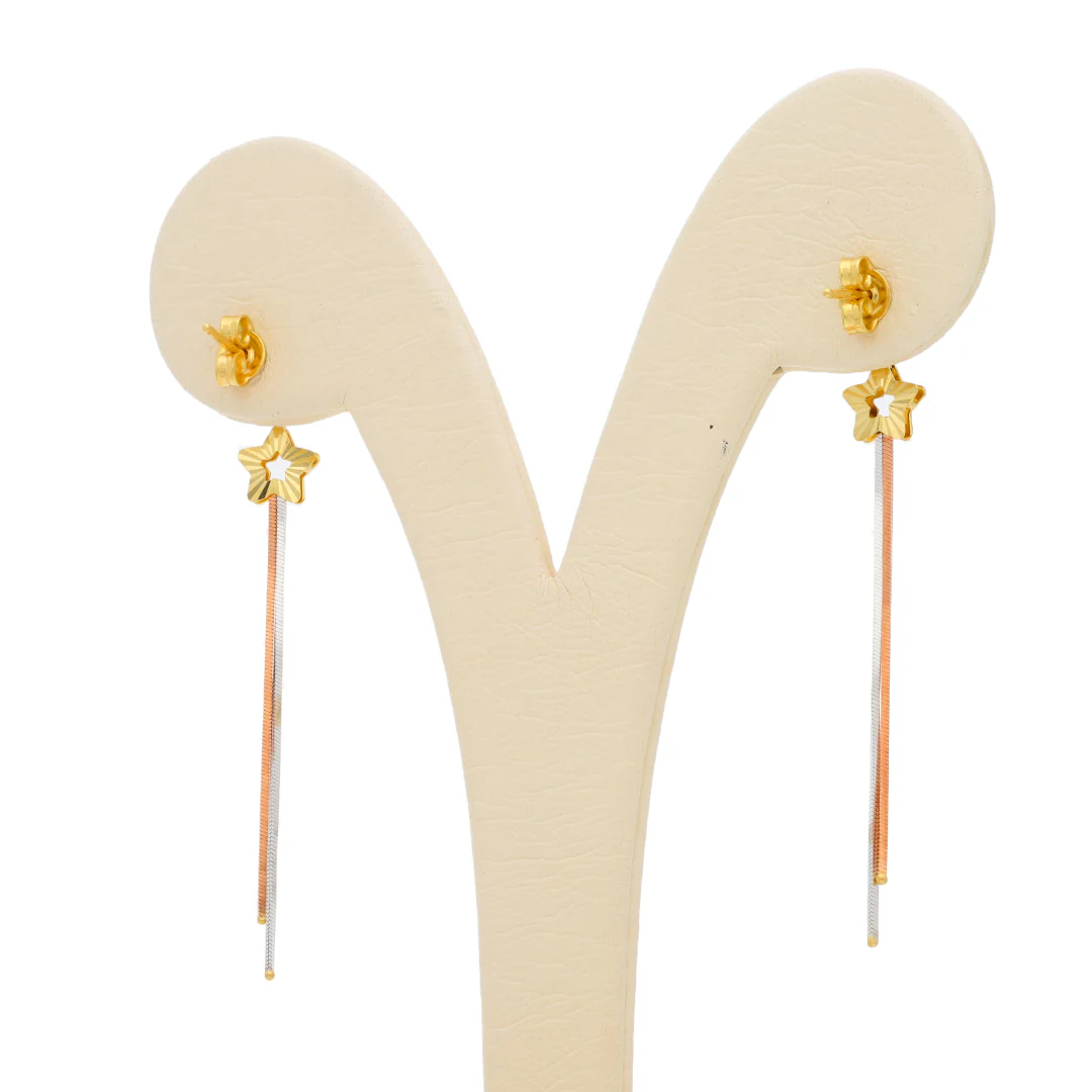 Gold Hanging Star Earring 18KT - FKJERN18KU6435 - Image 3