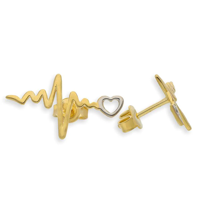 Gold Heart Beat Pendant Set (Necklace, Earrings and Ring) 18KT - FKJNKLST18K2158 - Image 4