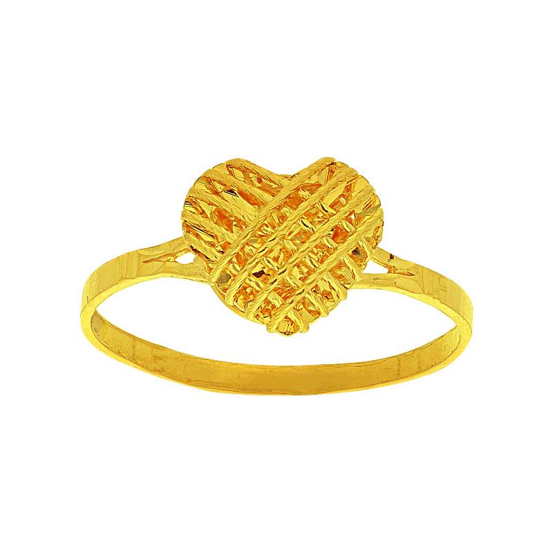 Gold Heart Cage Ring 22KT - FKJRN22K2103 - Image 4