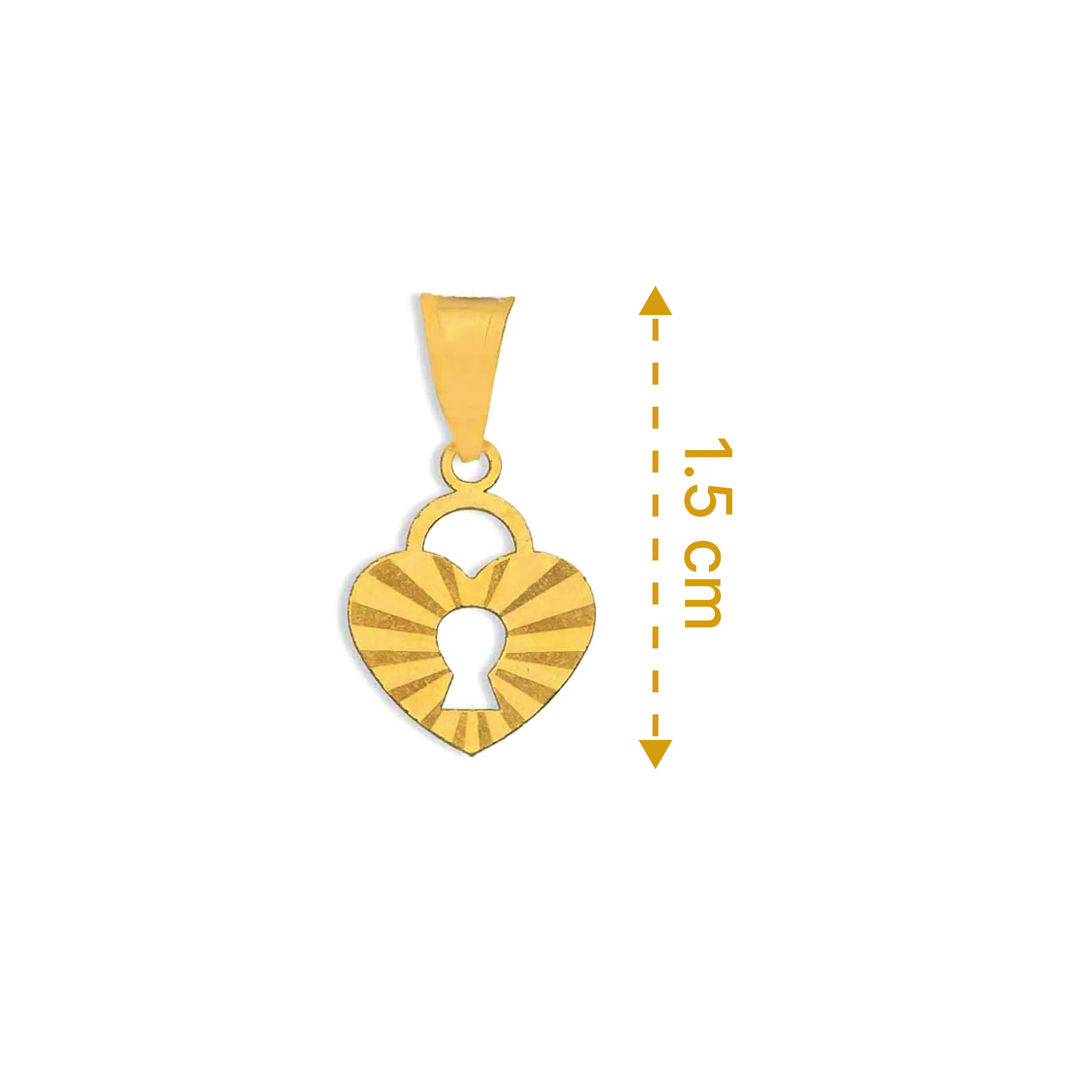 Gold Heart Lock Pendant 18KT - FKJPND18KU1066 - Image 2