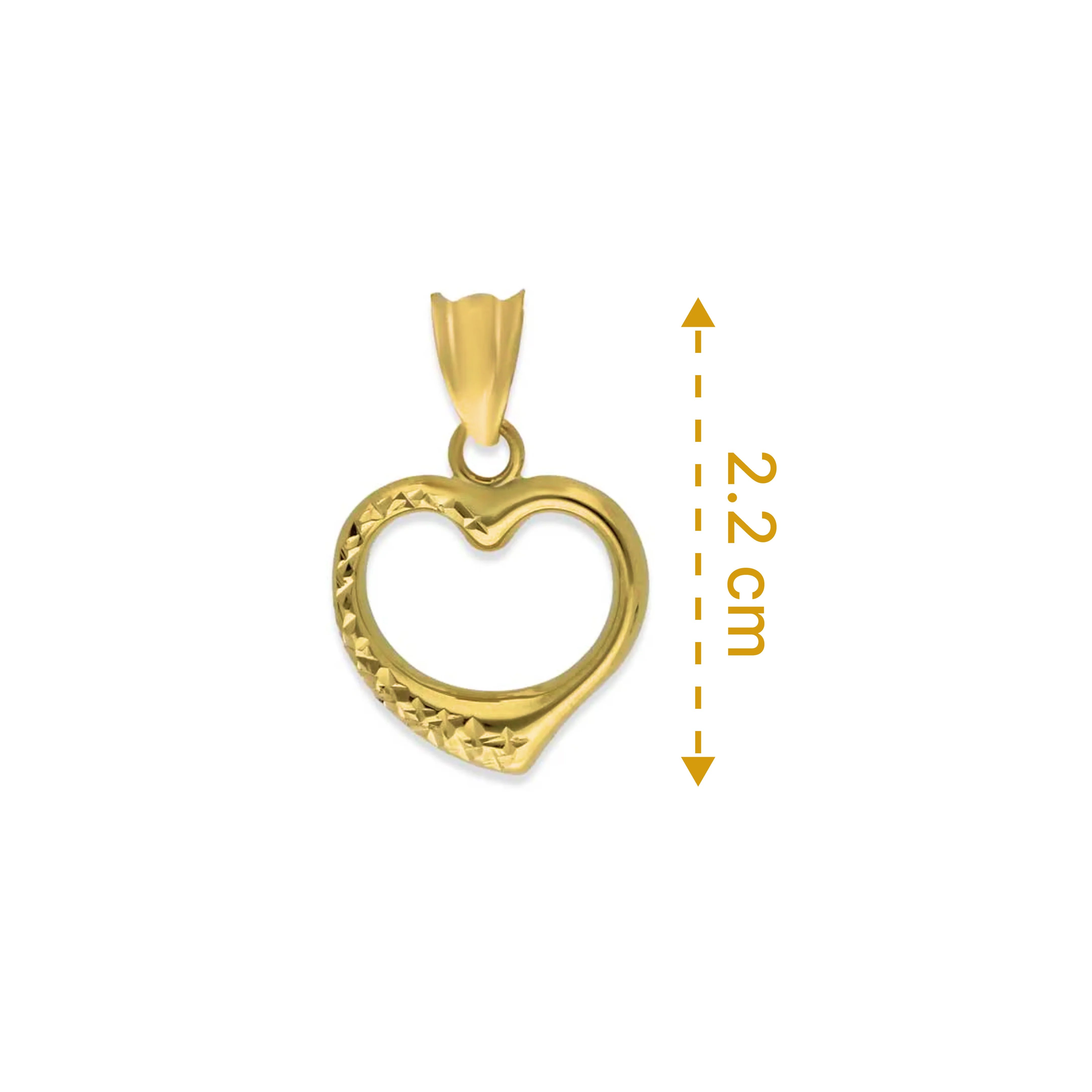Gold Heart Pendant 18KT - FKJPND18KU1089 - Image 2