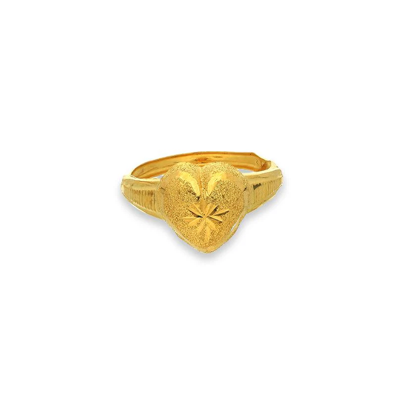 Gold Heart Pendant Set (Necklace, Earrings and Ring) 18KT - FKJNKLST18K2240 - Image 5