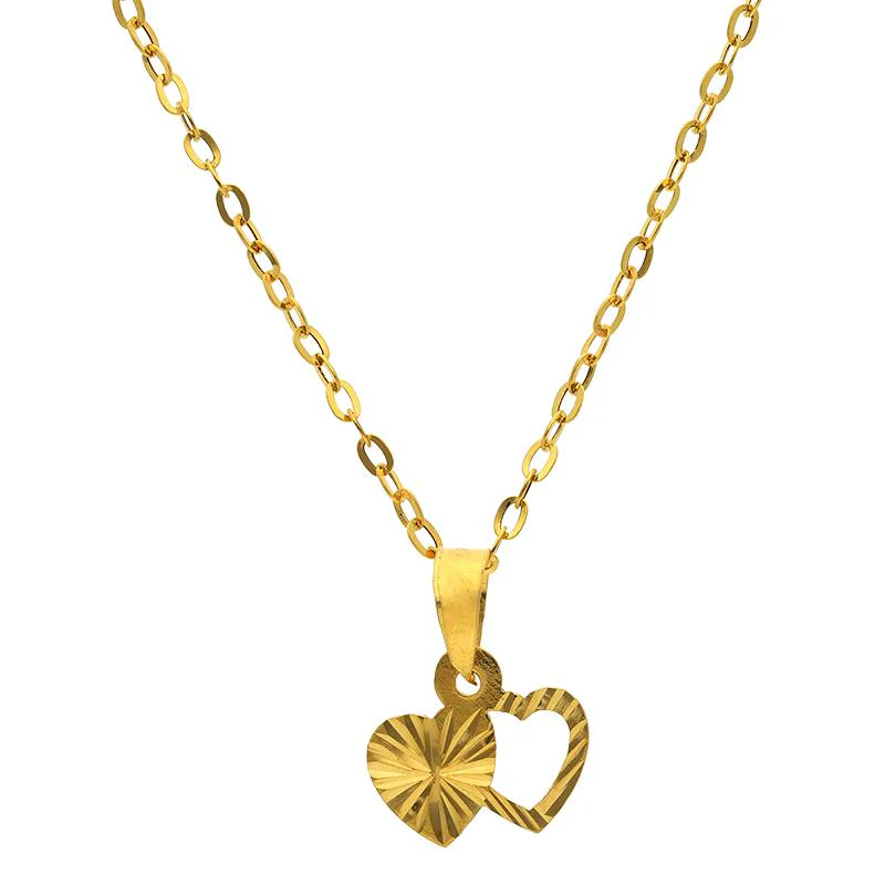 Gold Heart Pendant Set (Necklace, Earrings and Ring) 18KT - FKJNKLST18K2250 - Image 2