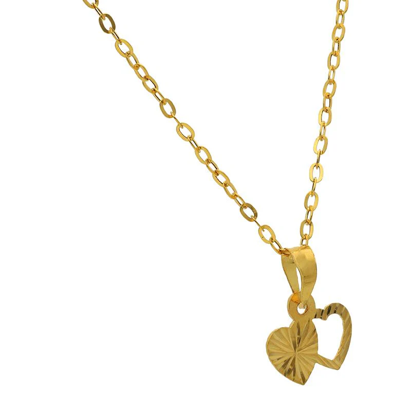 Gold Heart Pendant Set (Necklace, Earrings and Ring) 18KT - FKJNKLST18K2250 - Image 3