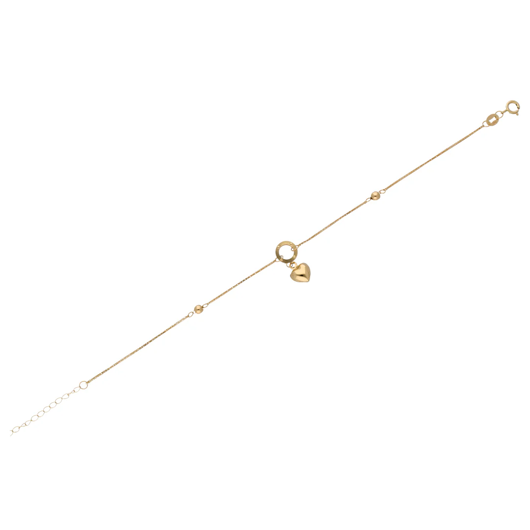 Gold Heart Shaped Charm Bracelet 18KT - FKJBRL18KU6599 - Image 2