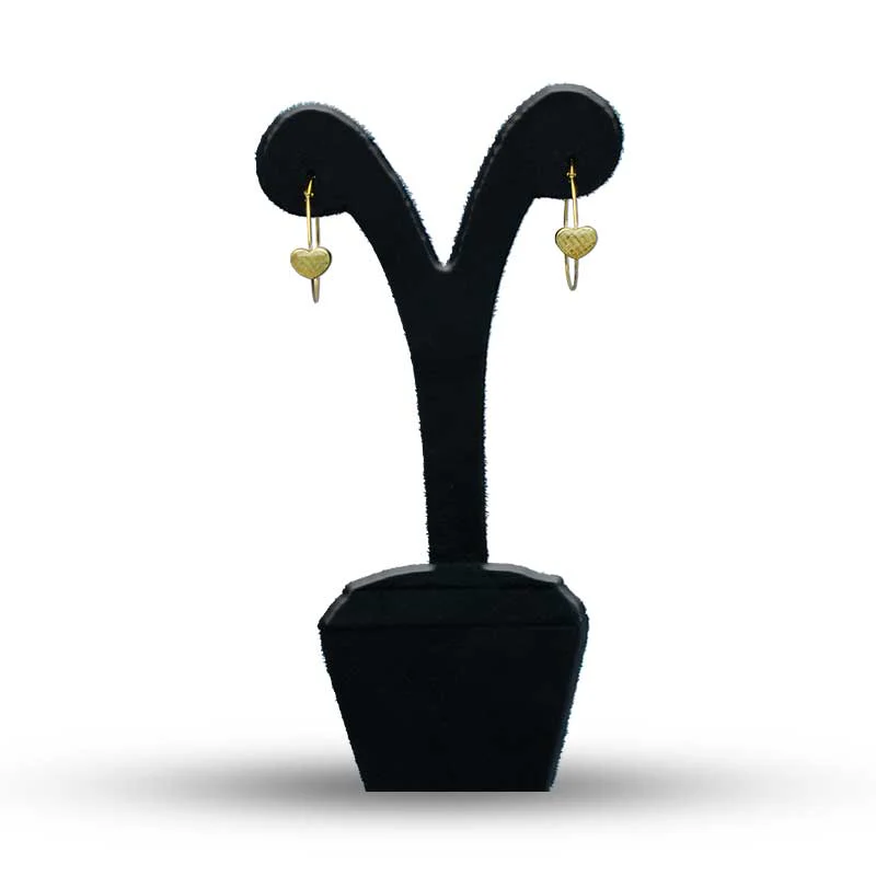 Gold Heart Shaped Clip on Hoop Earrings 18KT - FKJERN18KU3130 - Image 4