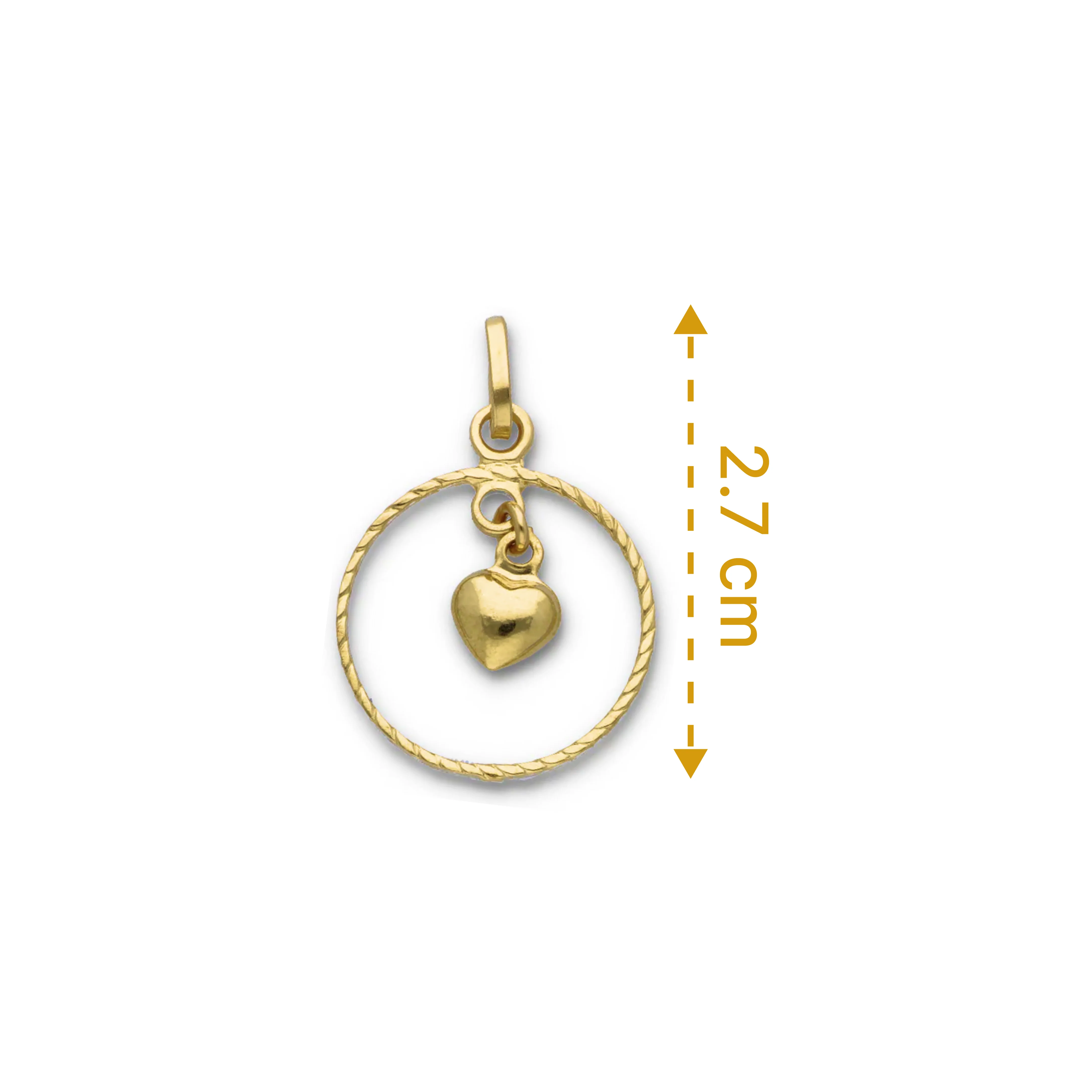 Gold Heart Shaped Pendant 18KT  - FKJPND18KU6116
