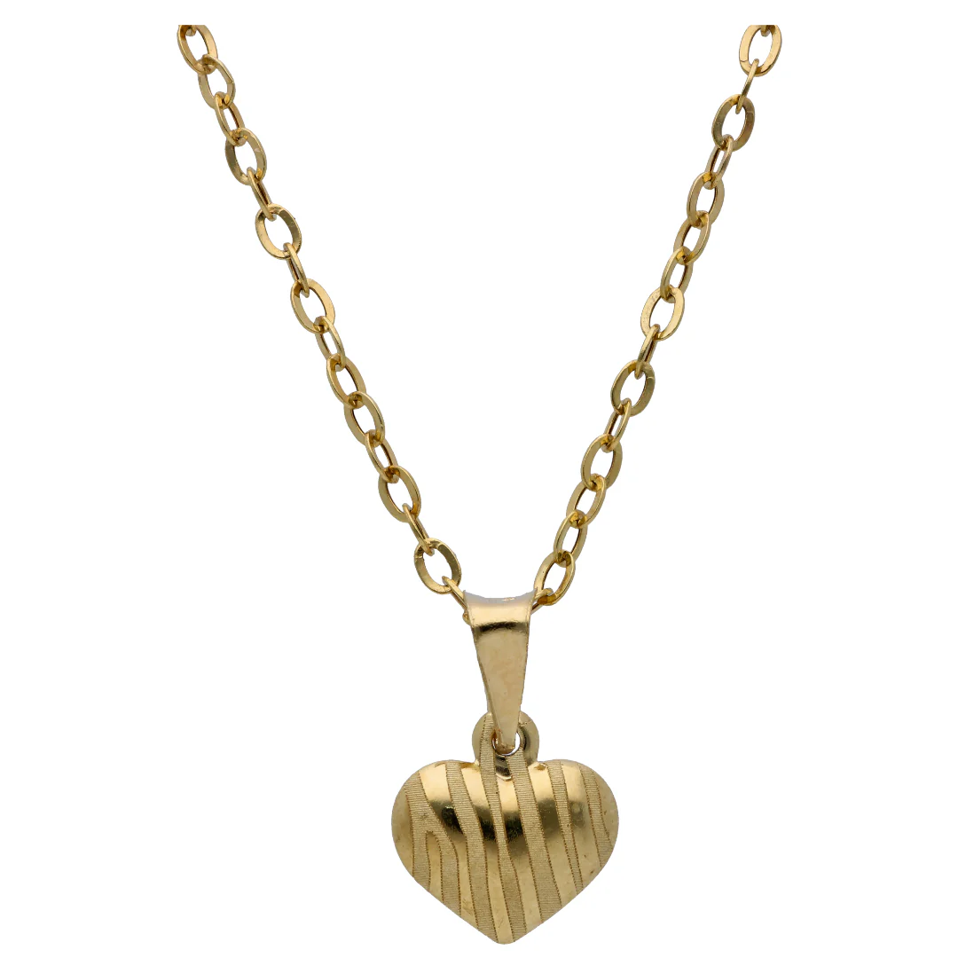 Gold Heart Shaped Pendant Set 18KT - FKJNKLST18KU6487 - Image 2