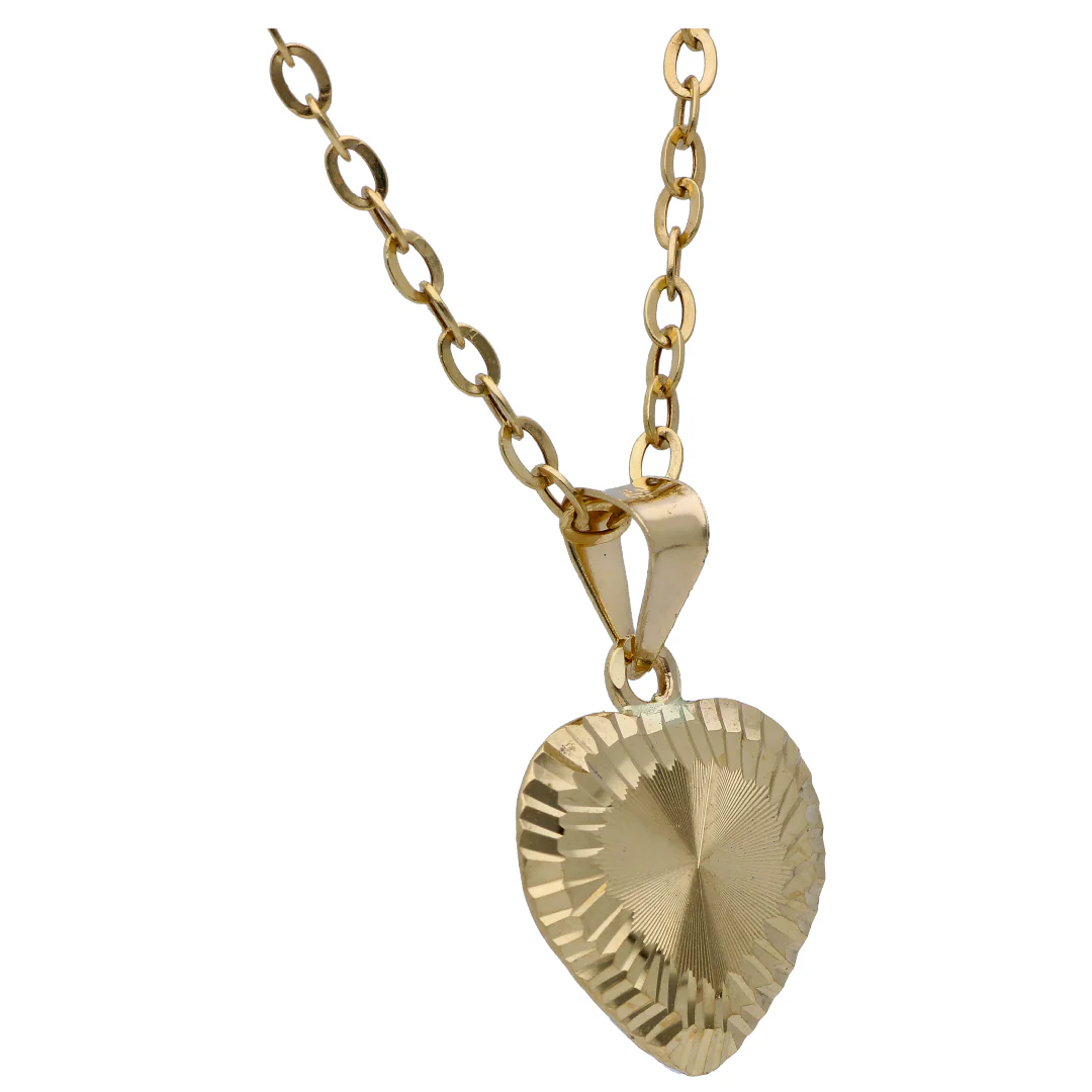 Gold Heart Shaped Pendant Set 18KT - FKJNKLST18KU6492 - Image 3