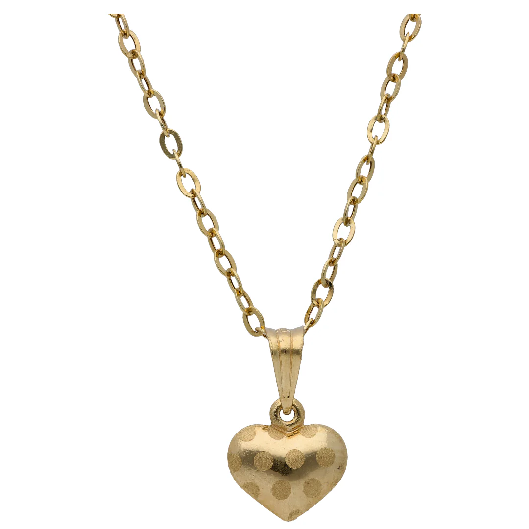 Gold Heart Shaped Pendant Set 18KT - FKJNKLST18KU6507 - Image 2