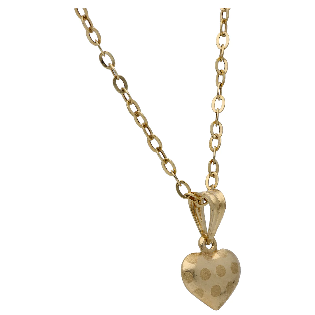 Gold Heart Shaped Pendant Set 18KT - FKJNKLST18KU6507 - Image 3