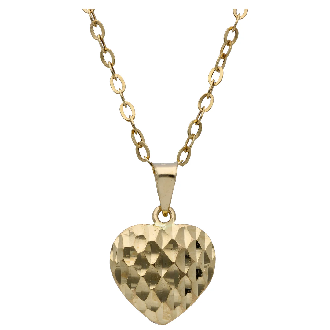 Gold Heart Shaped Pendant Set 18KT - FKJNKLST18KU6512 - Image 2