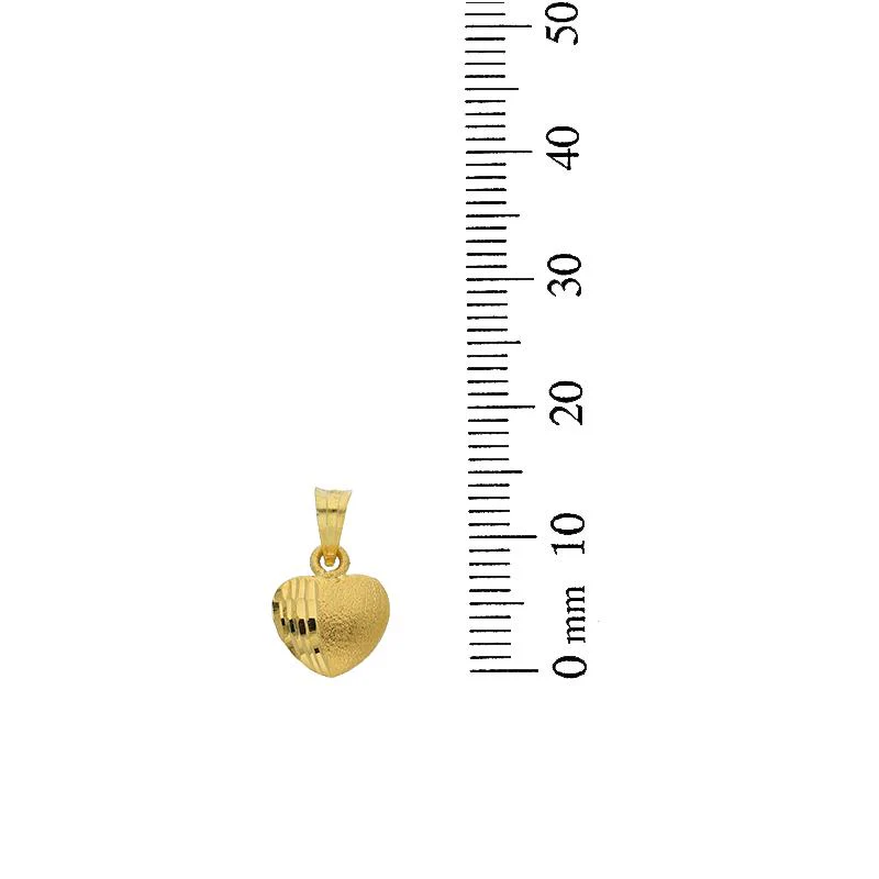 Gold Heart Shaped Pendant Set (Necklace and Earrings) 18KT - FKJNKLST18K2238 - Image 5