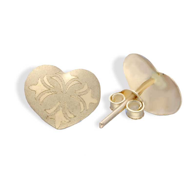 Gold Heart Shaped Pendant Set (Necklace and Earrings) 18KT - FKJNKLST18KU2001 - Image 4