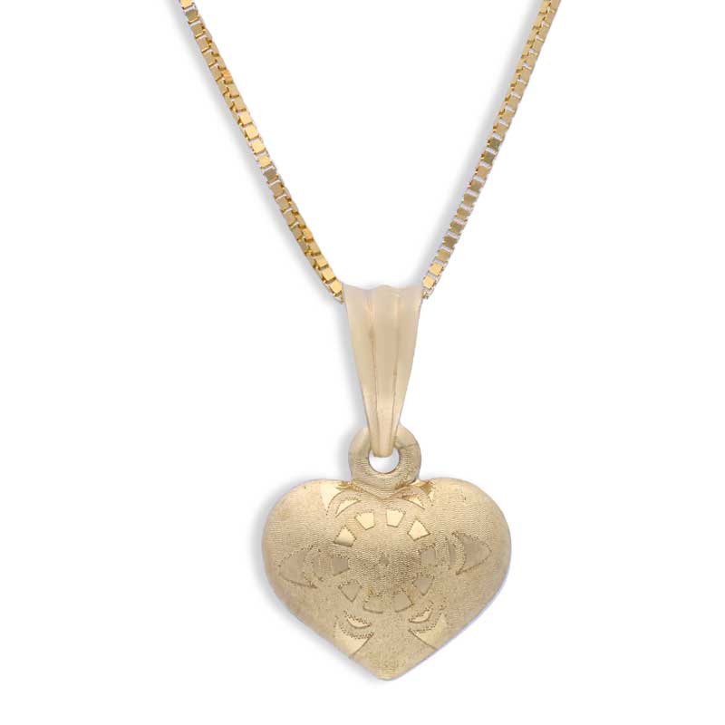 Gold Heart Shaped Pendant Set (Necklace and Earrings) 18KT - FKJNKLST18KU2002 - Image 2