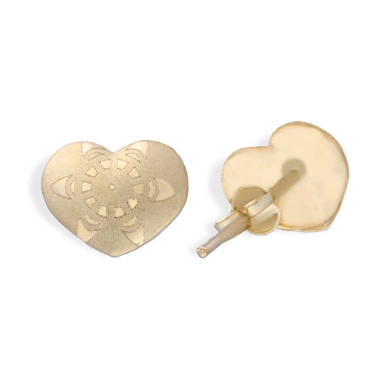 Gold Heart Shaped Pendant Set (Necklace and Earrings) 18KT - FKJNKLST18KU2002 - Image 4