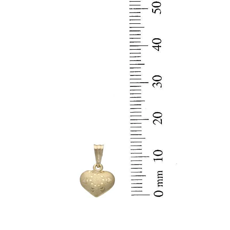Gold Heart Shaped Pendant Set (Necklace and Earrings) 18KT - FKJNKLST18KU2002 - Image 5