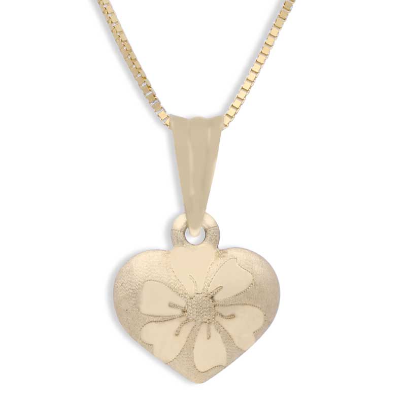 Gold Heart Shaped Pendant Set (Necklace and Earrings) 18KT - FKJNKLST18KU2005 - Image 2