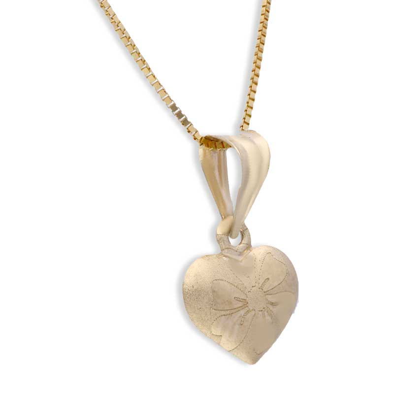 Gold Heart Shaped Pendant Set (Necklace and Earrings) 18KT - FKJNKLST18KU2005 - Image 3