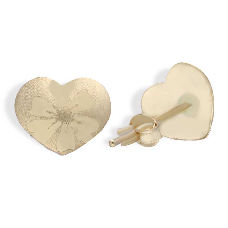 Gold Heart Shaped Pendant Set (Necklace and Earrings) 18KT - FKJNKLST18KU2005 - Image 4