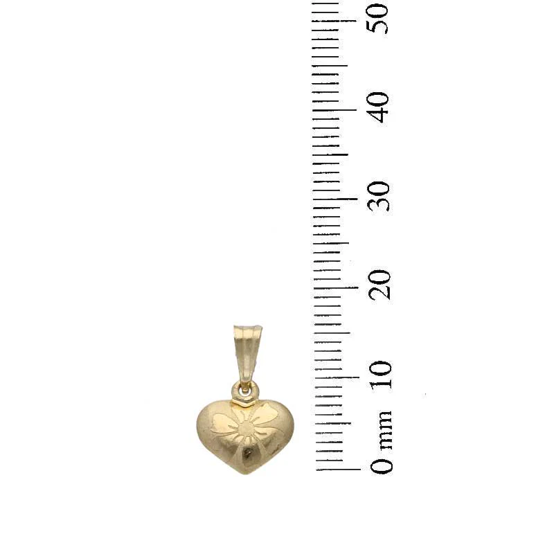Gold Heart Shaped Pendant Set (Necklace and Earrings) 18KT - FKJNKLST18KU2005 - Image 5