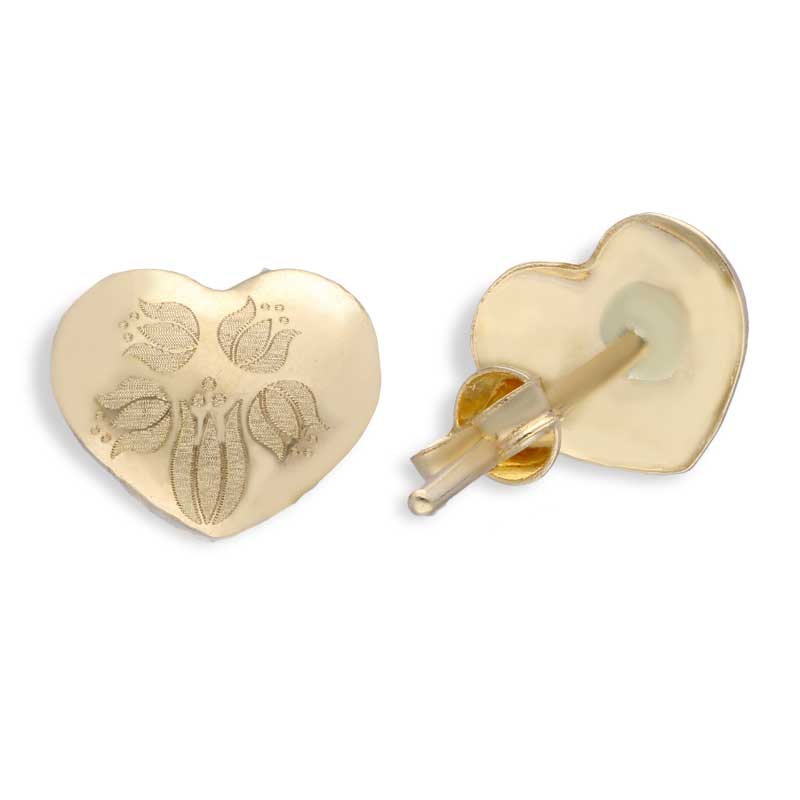 Gold Heart Shaped Pendant Set (Necklace and Earrings) 18KT - FKJNKLST18KU2006 - Image 4