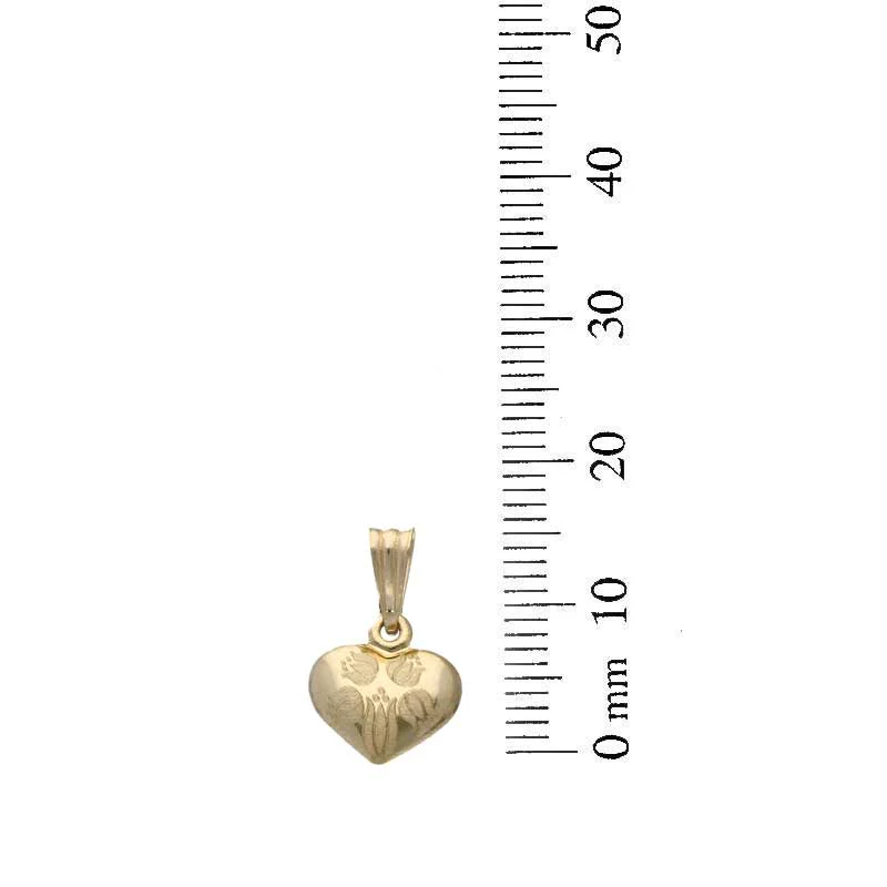 Gold Heart Shaped Pendant Set (Necklace and Earrings) 18KT - FKJNKLST18KU2006 - Image 5