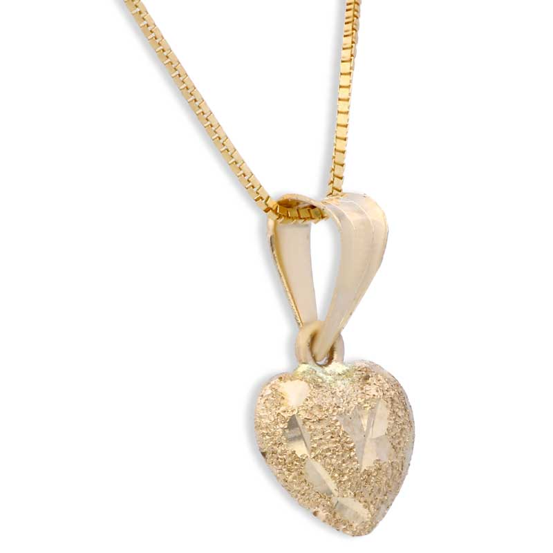 Gold Heart Shaped Pendant Set (Necklace and Earrings) 18KT - FKJNKLST18KU2007 - Image 3