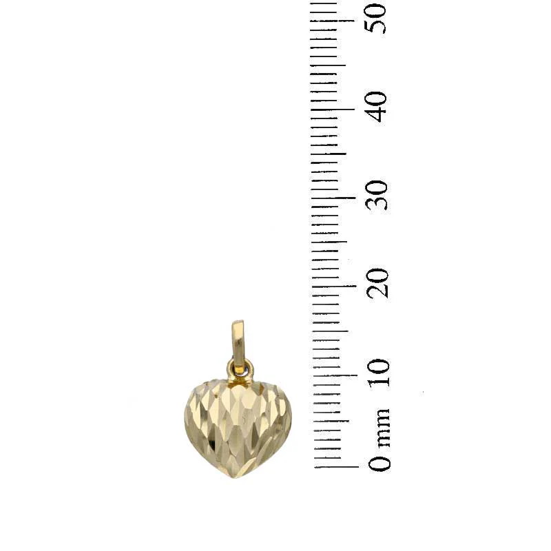 Gold Heart Shaped Pendant Set (Necklace and Earrings) 18KT - FKJNKLST18KU2009 - Image 5
