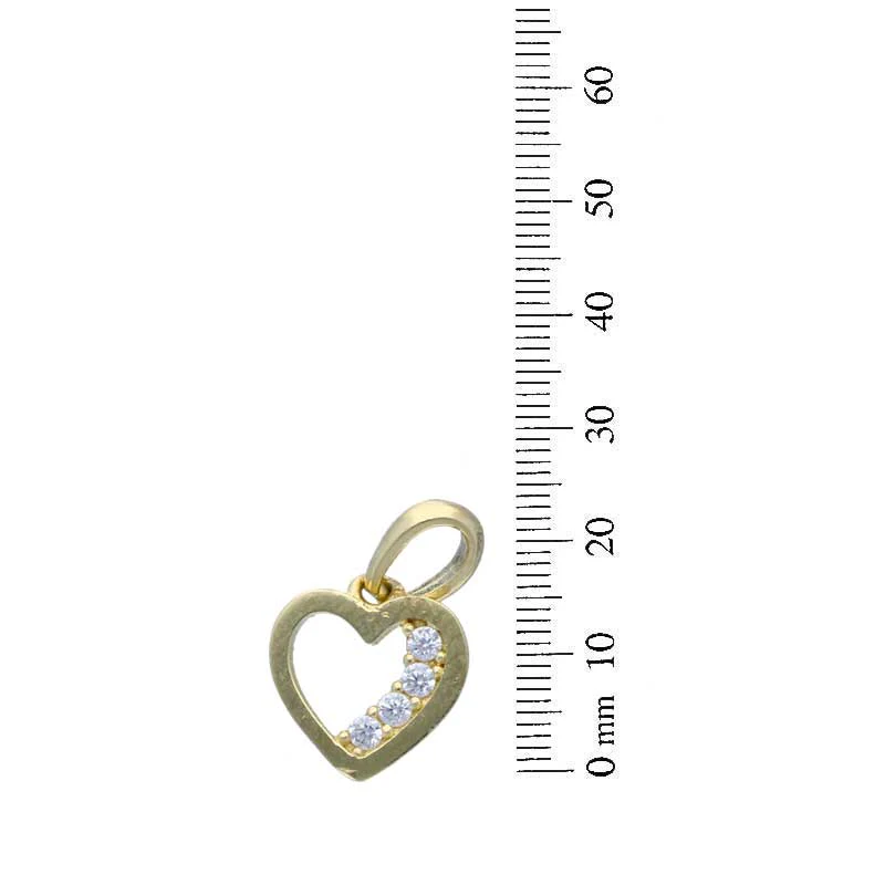 Gold Heart Shaped Pendant Set (Necklace and Earrings) 18KT - FKJNKLST18KU2017 - Image 5