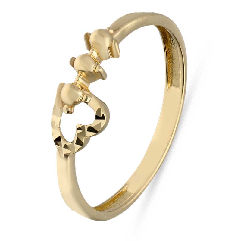 Gold Heart Shaped Ring 18KT - FKJRN18KU2026 - Image 2
