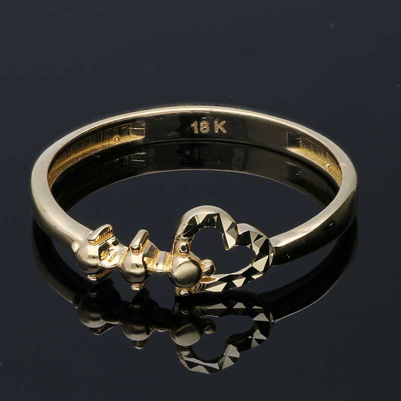 Gold Heart Shaped Ring 18KT - FKJRN18KU2026 - Image 7