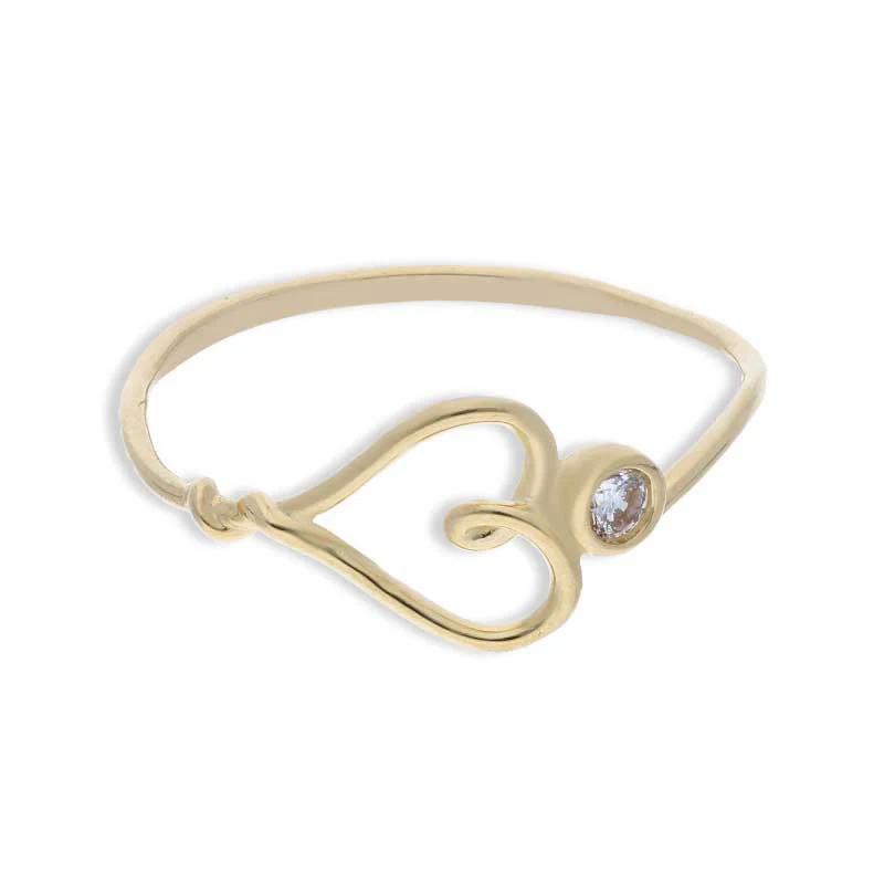 Gold Heart Shaped Ring 18KT - FKJRN18KU2084 - Image 2